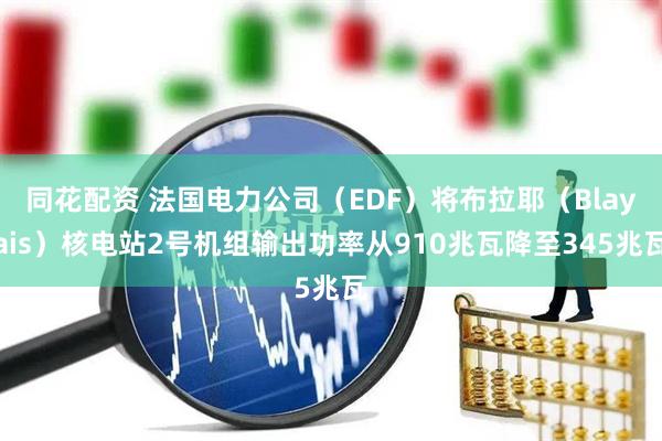 同花配资 法国电力公司（EDF）将布拉耶（Blayais）核电站2号机组输出功率从910兆瓦降至345兆瓦